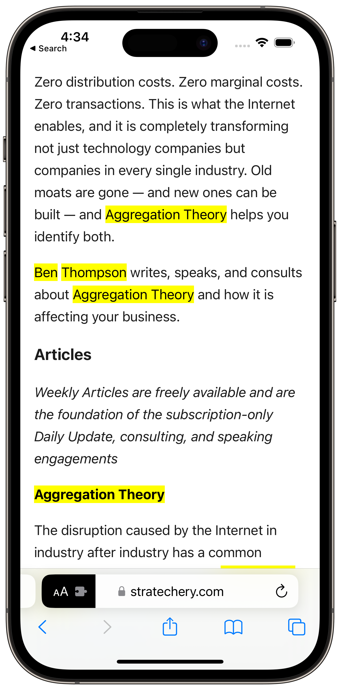 Just open Safari, search, click a link, and voila 🪄 Magic Highlights! It even works with [Spotlight](https://support.apple.com/en-us/HT201285) and [Safari Reader](https://support.apple.com/guide/iphone/hide-ads-and-distractions-iphdc30e3b86/ios).